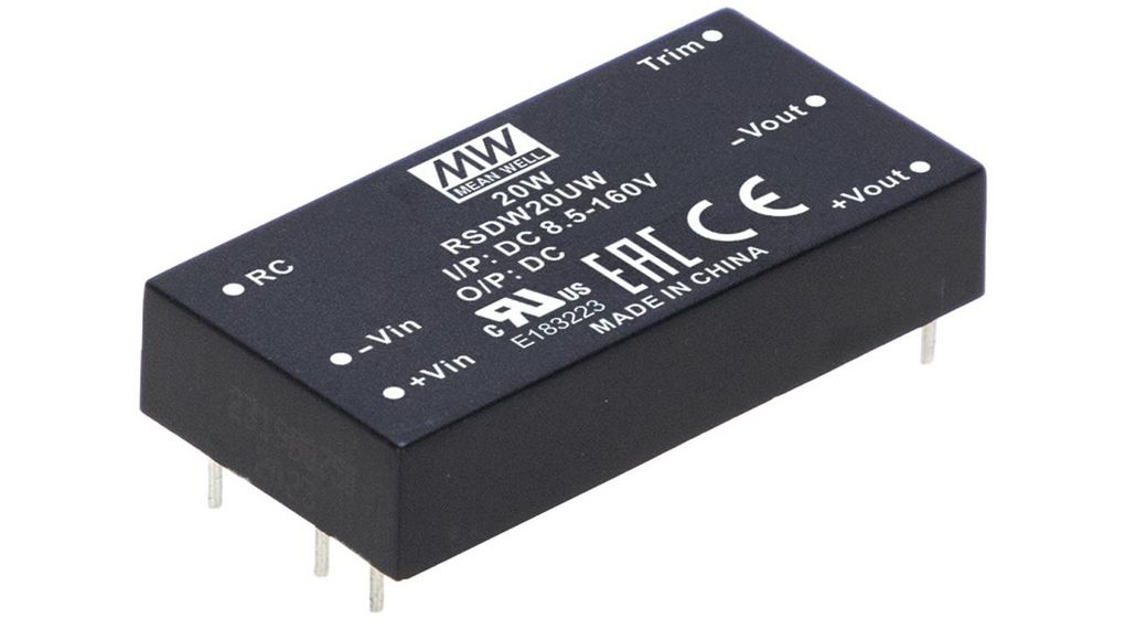 DC/DC-omvormers 8.5 ... 160V 12V 1.67A 20W